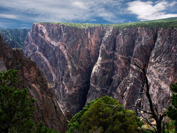 Painted Wall from North Rim in Black Canyon of the Gunnison National Park CO